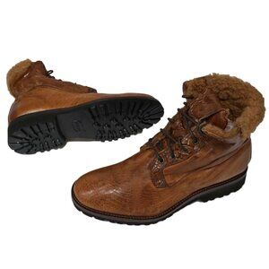 NEW - CALZOLERIA TOSCANA Buffalo Calfskin & Gator Skin 4060 Brick